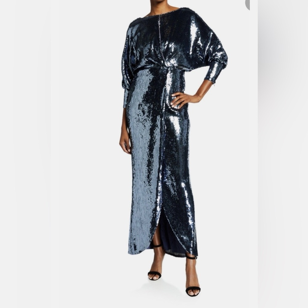 Aidan Mattox Shimmering Blue Sequin Dress